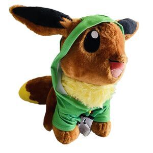 Build-A-Bear Pokemon Evee Plush Hoodie Nintendo Plushie No Sound 2021